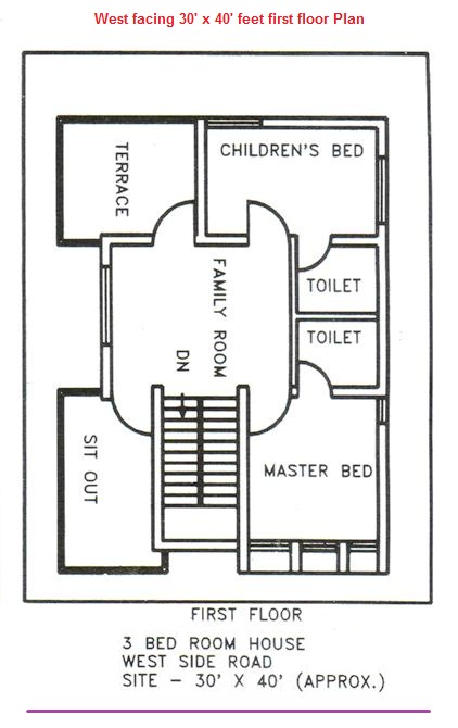 Maps13west facing 30x40 first floor plan